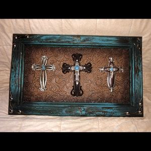 Framed set of beautiful crosses.